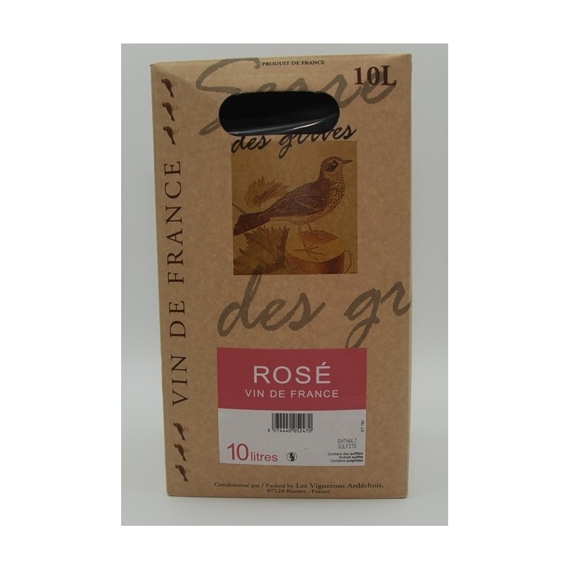 Vignerons Ardechois - Igp Ardeche Rose Serre Des Grives Bib 10 Litres | french wine